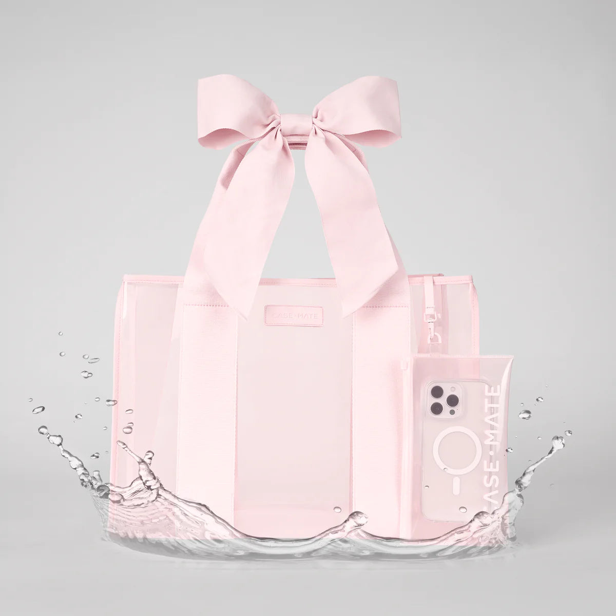 Bow Tote with Phone Pouch in Ballet pink at ooh la la! in Grapevine TX 76051