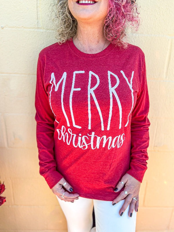 Tall Merry Christmas Tee at ooh la la! in Grapevine TX 76051