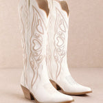 Amora Heart Western Boot - White at ooh la la! in Grapevine TX 76051