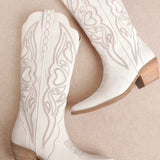 Amora Heart Western Boot - White at ooh la la! in Grapevine TX 76051