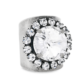 TOVA ring, Jacci ring, antique silver ring, crystal ring, cocktail ring, vintage-inspired ring, elegant ring, statement ring at ooh la la! in Grapevine TX 76051