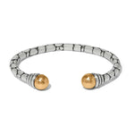 Brighton Pebble Link Two Tone Open Flex Cuff Bracelet at Ooh La La! in Grapevine TX 76051
