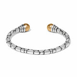 Brighton Pebble Link Two Tone Open Flex Cuff Bracelet at Ooh La La! in Grapevine TX 76051