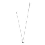 Brighton Halo Gemma Petite Teardrop Necklace in silver with blue crystal pendant