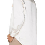 Liverpool Satin Longline Shacket in sweet cream at ooh la la! in Grapevine TX 76051
