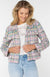 Liverpool Plaid Boucle Pearl Button Boxy Shacket at ooh la la! in Grapevine TX 76051