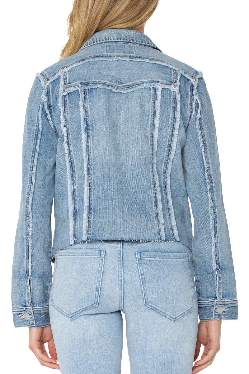 Liverpool Multi Fray Trucker Jacket at ooh la la! in Grapevine TX 76051