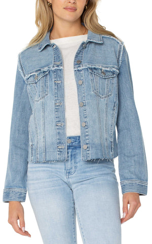 Liverpool Multi Fray Trucker Jacket at ooh la la! in Grapevine TX 76051