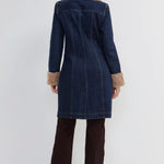 Liverpool sherpa trimmed notch collar denim jacket in rinse wash at ooh la la! in Grapevine TX 76051