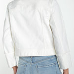 Liverpool Cropped Denim Jacket with Bracelet Length Cuffed Sleeve at Ooh La La! in Grapevine TX 76051