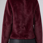 Liverpool Collared Faux Fur Jacket in dark oxblood at ooh la la! in Grapevine TX 76051
