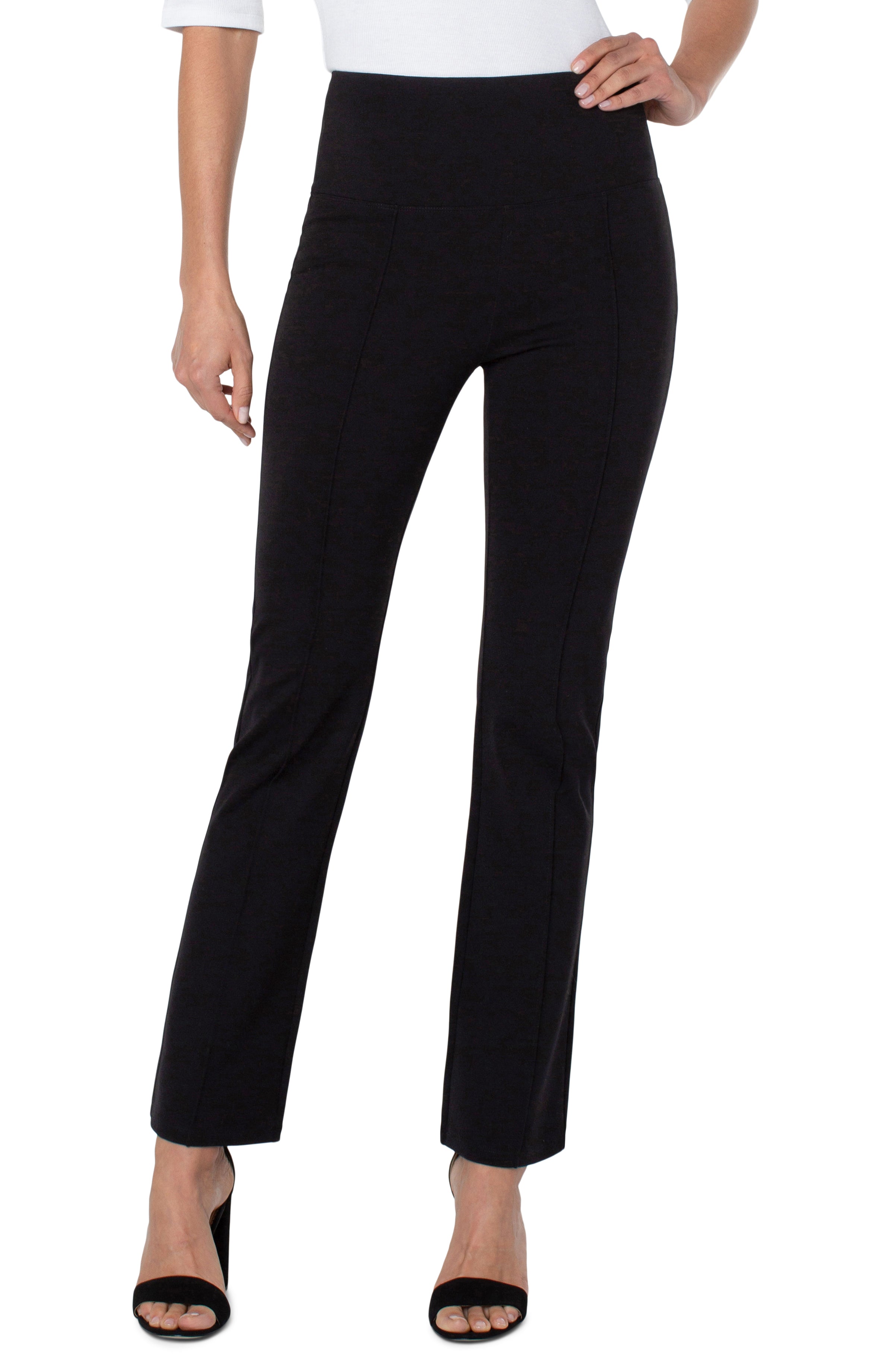 Liverpool Pearl Full Length Flare Pants in black at ooh la la! in Grapevine TX 76051