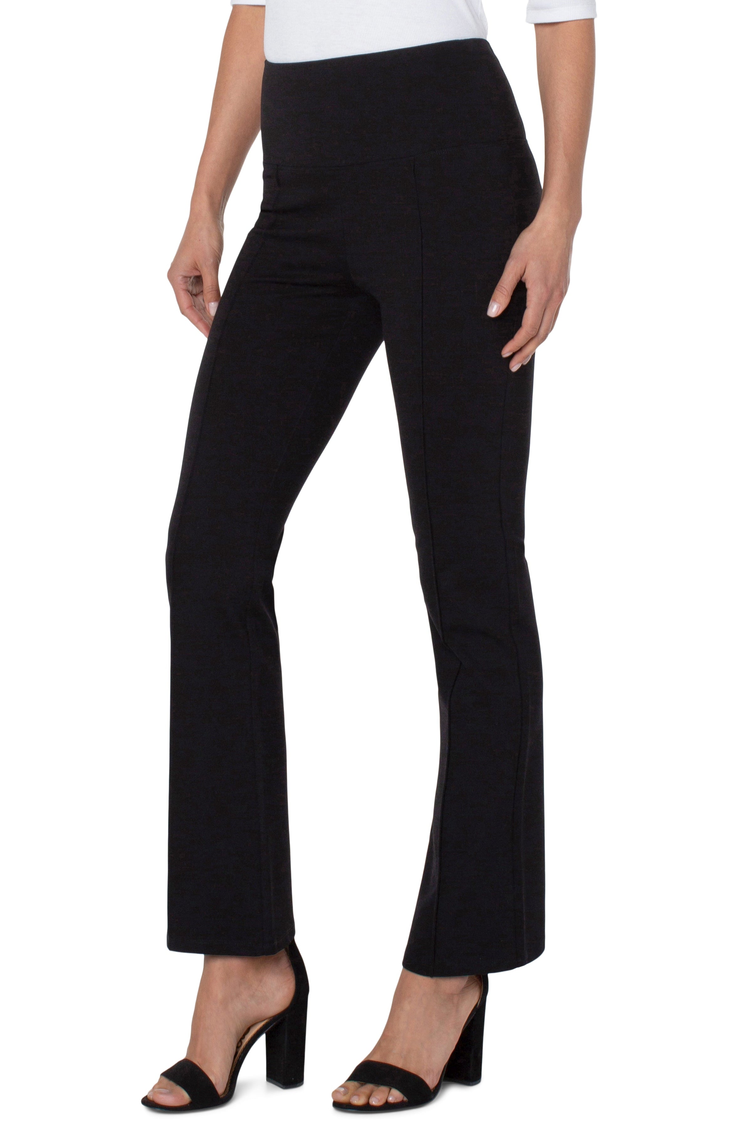 Liverpool Pearl Full Length Flare Pants in black at ooh la la! in Grapevine TX 76051