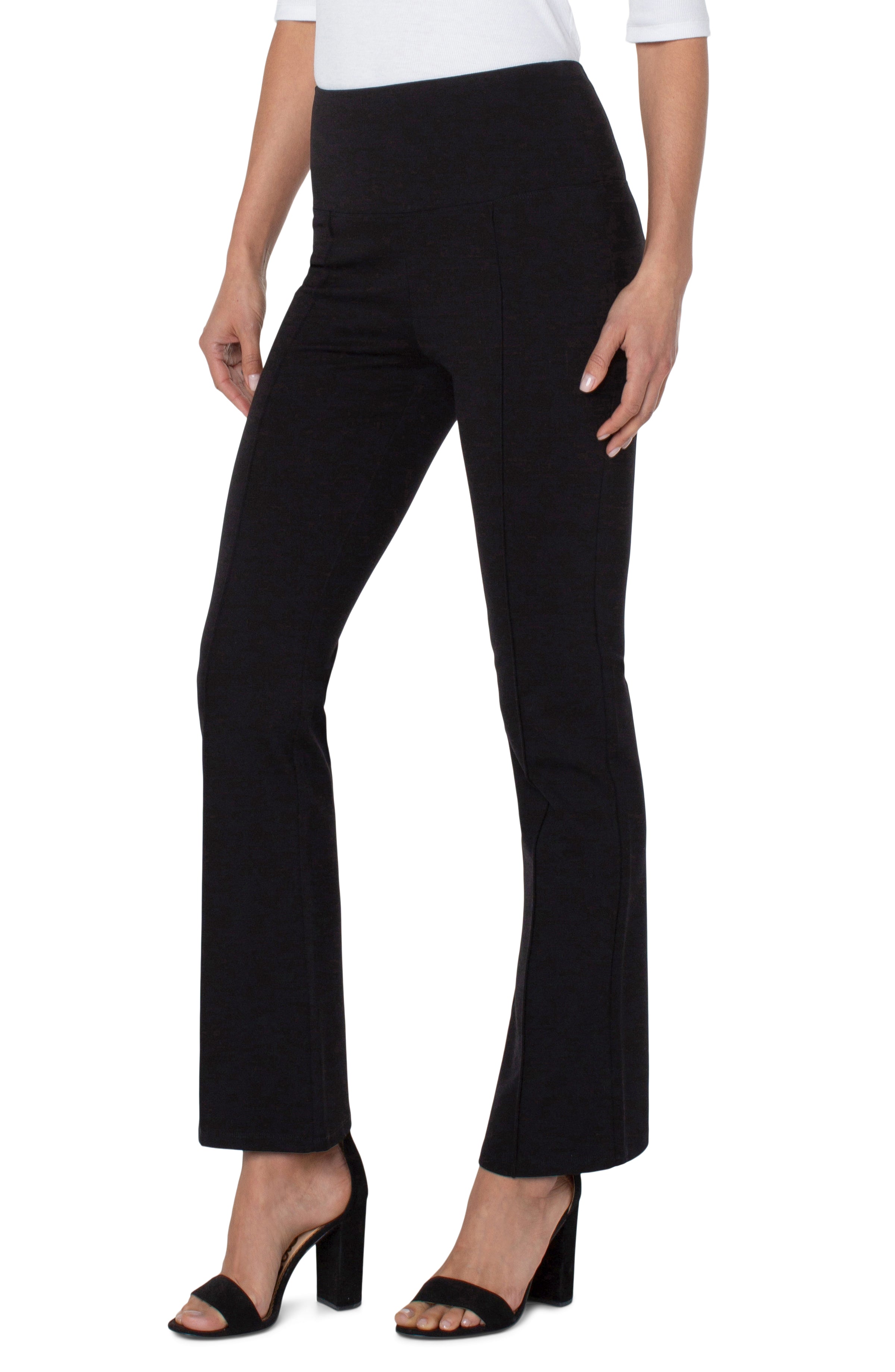 Liverpool Pearl Full Length Flare Pants in black at ooh la la! in Grapevine TX 76051