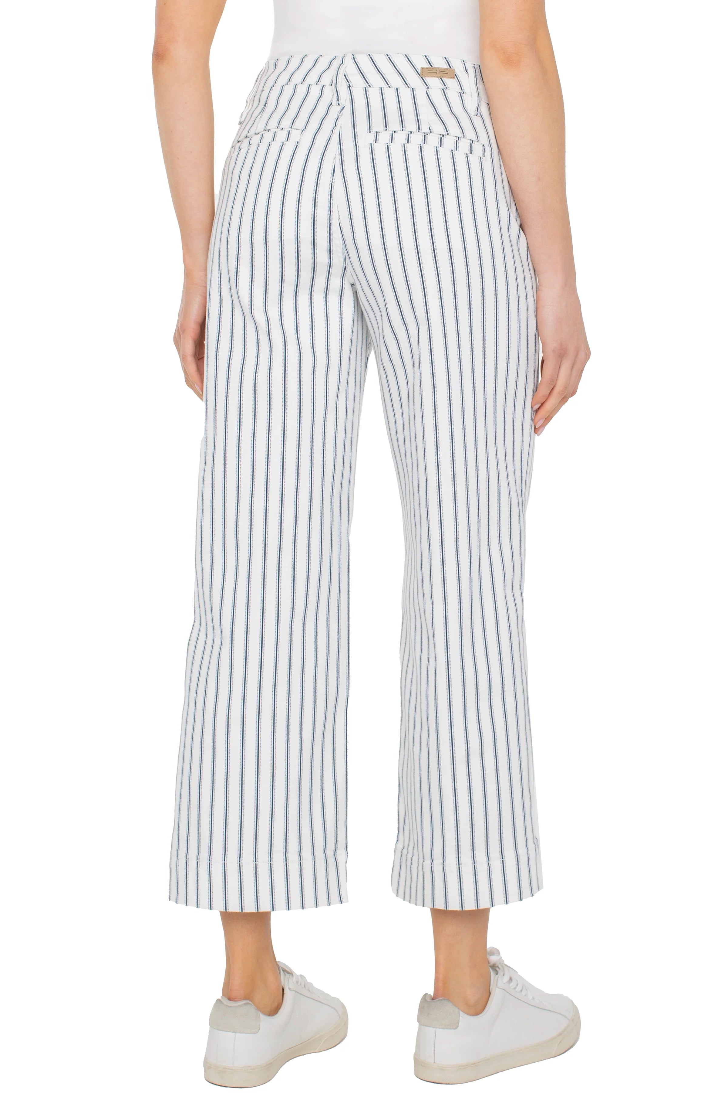 Liverpool Striped Crop Wide Leg Pant at ooh la la! in Grapevine TX 76051