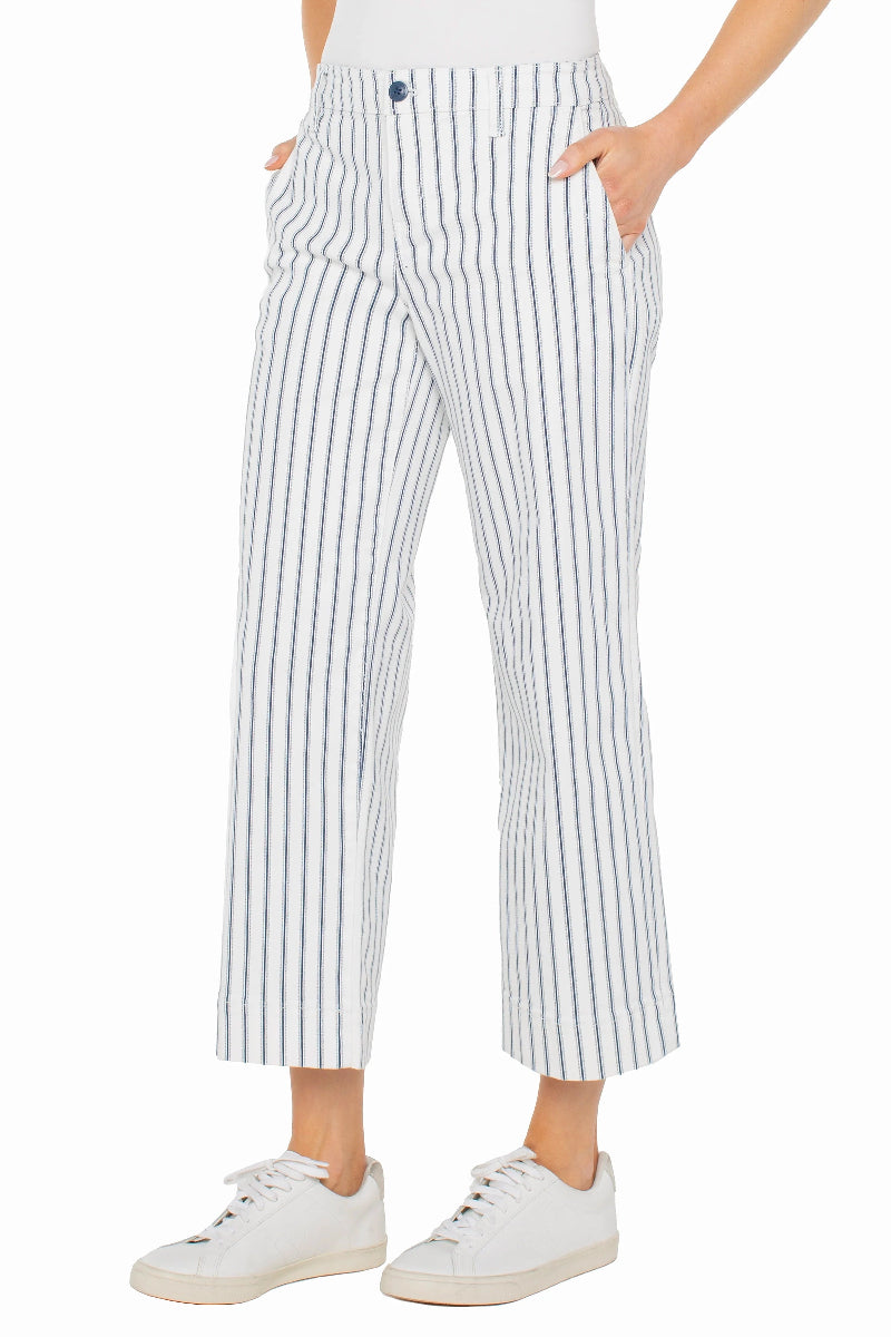 Liverpool Striped Crop Wide Leg Pant at ooh la la! in Grapevine TX 76051
