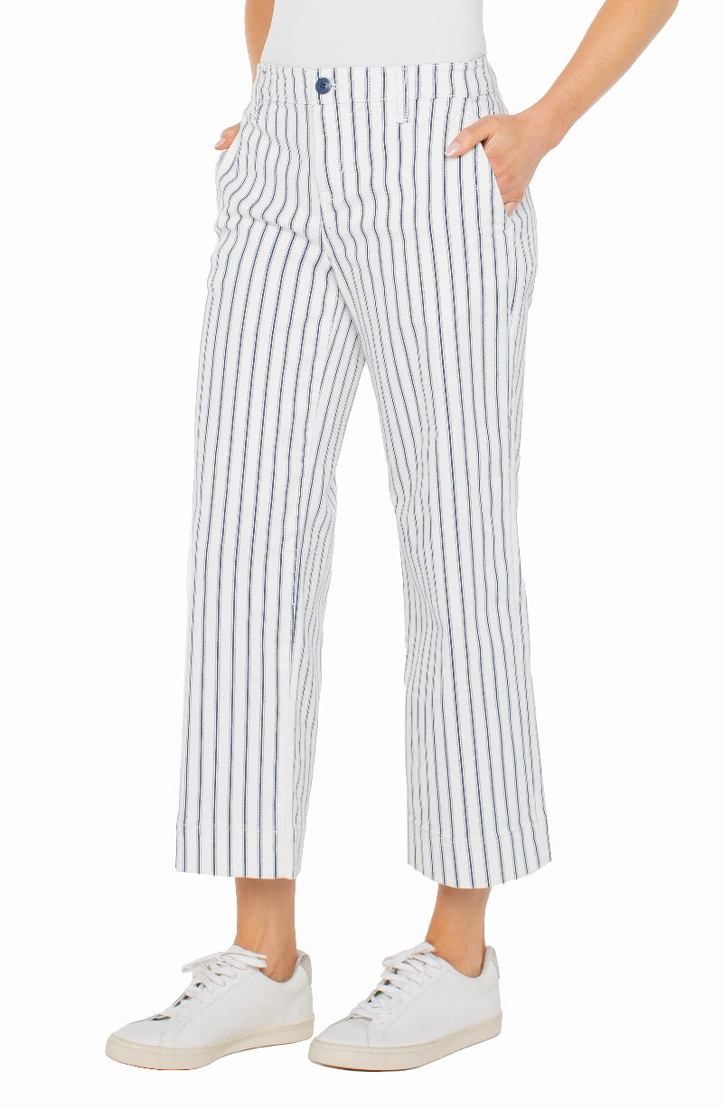 Liverpool Striped Crop Wide Leg Pant at ooh la la! in Grapevine TX 76051