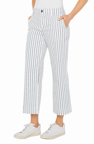 Liverpool Striped Crop Wide Leg Pant at ooh la la! in Grapevine TX 76051