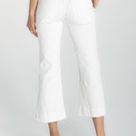 Liverpool Hannah Crop Flare Jeans with Wide Fray Hem and Slit at Ooh La La! in Grapevine TX 76051