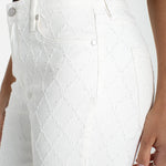 Liverpool Hannah Crop Flare Jeans with Wide Fray Hem and Slit at Ooh La La! in Grapevine TX 76051