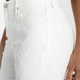 Liverpool Hannah Crop Flare Jeans with Wide Fray Hem and Slit at Ooh La La! in Grapevine TX 76051