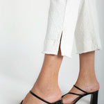 Liverpool Hannah Crop Flare Jeans with Wide Fray Hem and Slit at Ooh La La! in Grapevine TX 76051