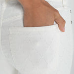 Liverpool Hannah Crop Flare Jeans with Wide Fray Hem and Slit at Ooh La La! in Grapevine TX 76051