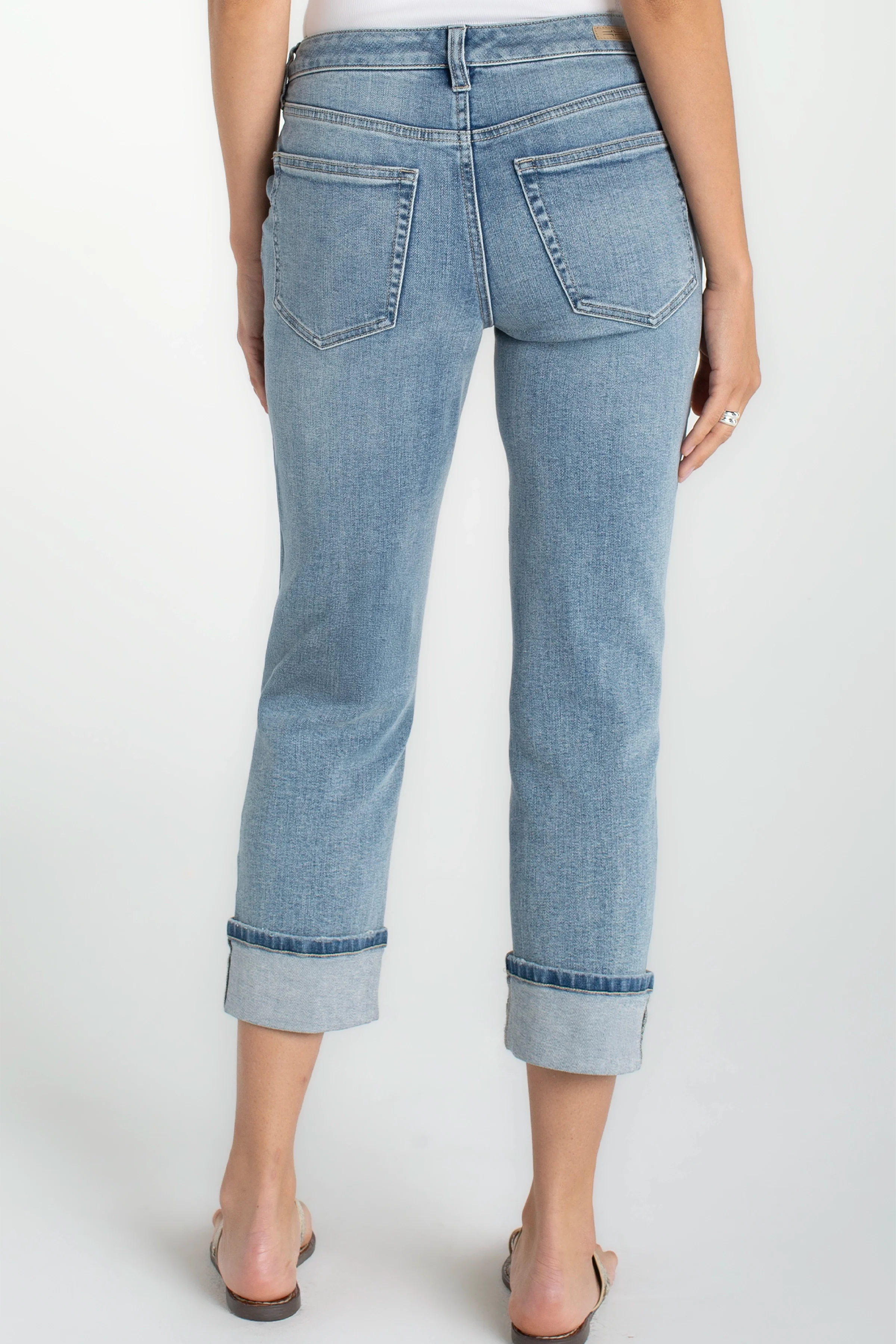 Liverpool jeans, Marley cropped jeans, girlfriend jeans, cuffed jeans, high-quality jeans, trendy jeans, comfortable jeans, casual jeans at ooh la la! in Grapevine TX 7651