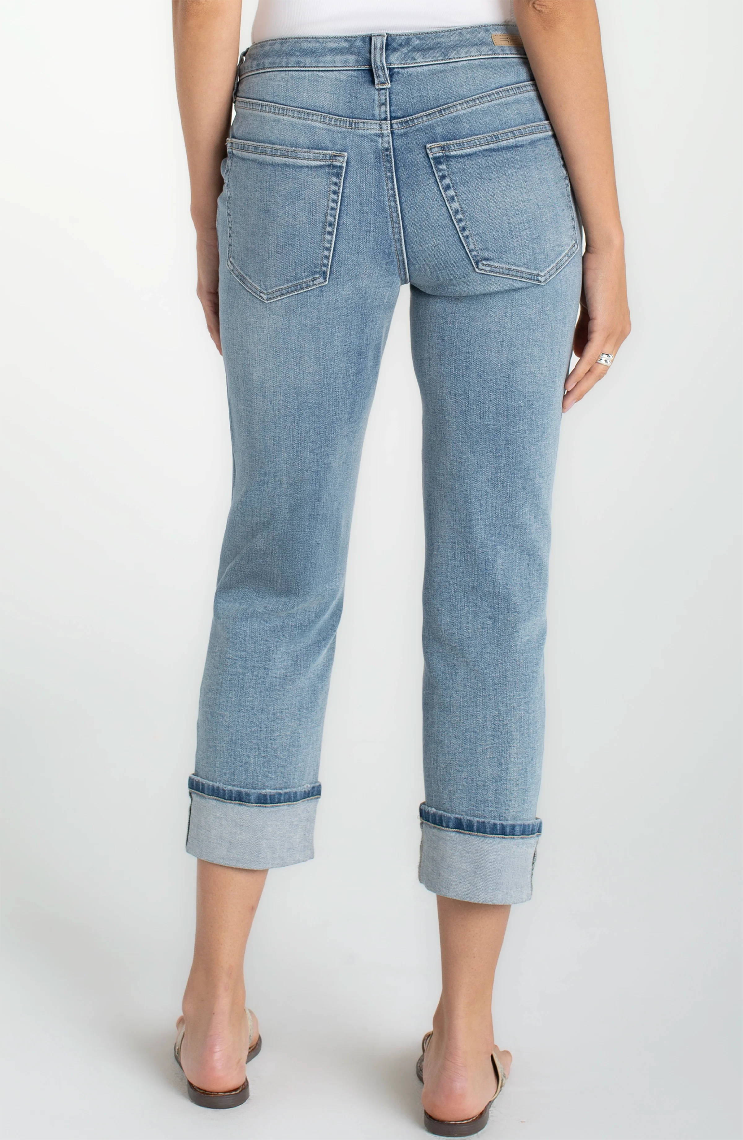 Liverpool jeans, Marley cropped jeans, girlfriend jeans, cuffed jeans, high-quality jeans, trendy jeans, comfortable jeans, casual jeans at ooh la la! in Grapevine TX 7651