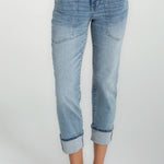 Liverpool jeans, Marley cropped jeans, girlfriend jeans, cuffed jeans, high-quality jeans, trendy jeans, comfortable jeans, casual jeans at ooh la la! in Grapevine TX 7651