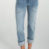 Liverpool jeans, Marley cropped jeans, girlfriend jeans, cuffed jeans, high-quality jeans, trendy jeans, comfortable jeans, casual jeans at ooh la la! in Grapevine TX 7651