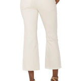 Liverpool Embroidered Hannah Crop Flare w/ Fray Hem in ecru at ooh la la! in Grapevine TX 76051
