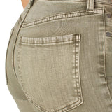 Liverpool Hannah Crop Flare With Fray Hem in mineral laurel olive at ooh la la! in Grapevine TX 76051
