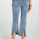 Liverpool Gia Glider Crop Flare Jeans with Tulip Back Slit at Ooh La La! in Grapevine TX 76051