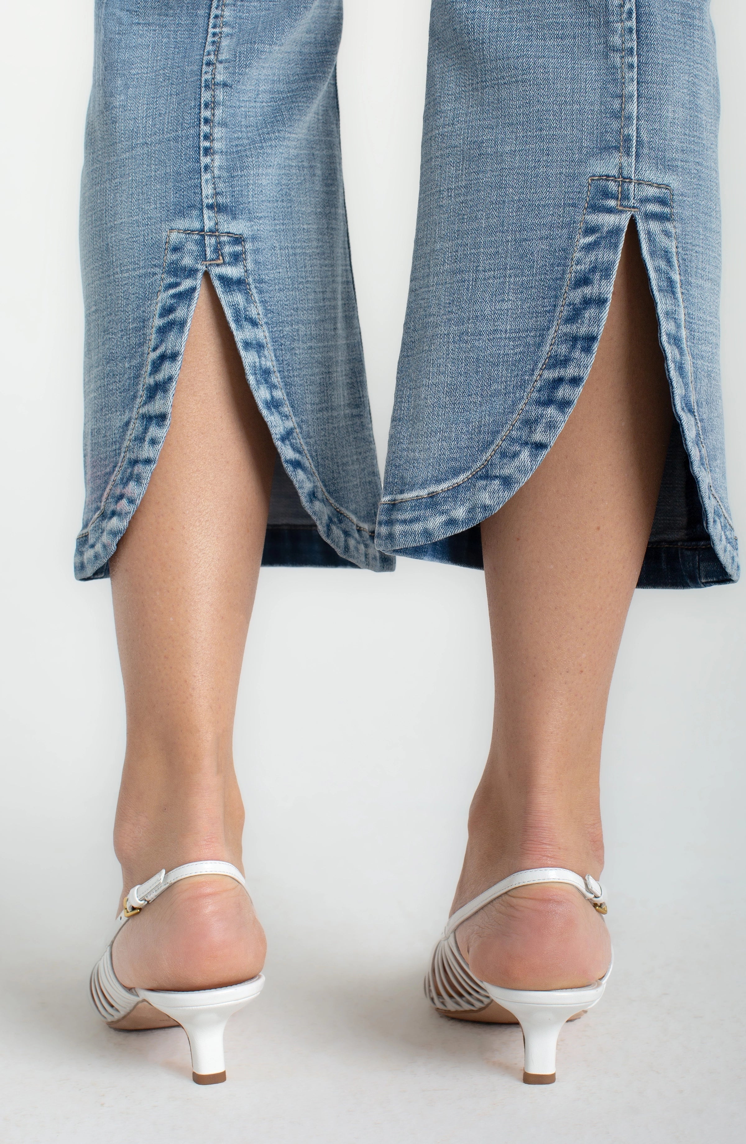 Liverpool Gia Glider Crop Flare Jeans with Tulip Back Slit at Ooh La La! in Grapevine TX 76051