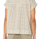 Liverpool Eyelet Striped Camp Shirt at ooh la la! in Grapevine TX 76051