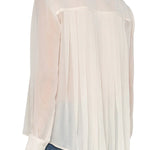 Liverpool Chiffon Shirt with Pleat Back in cream at ooh la la! in Grapevine TX 76051