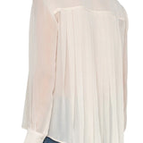 Liverpool Chiffon Shirt with Pleat Back in cream at ooh la la! in Grapevine TX 76051