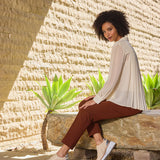 Liverpool Chiffon Shirt with Pleat Back in cream at ooh la la! in Grapevine TX 76051