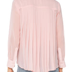 Liverpool Chiffon Shirt with Pleat Back in soft pink at ooh la la! in Grapevine TX 76051