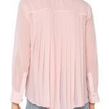 Liverpool Chiffon Shirt with Pleat Back in soft pink at ooh la la! in Grapevine TX 76051