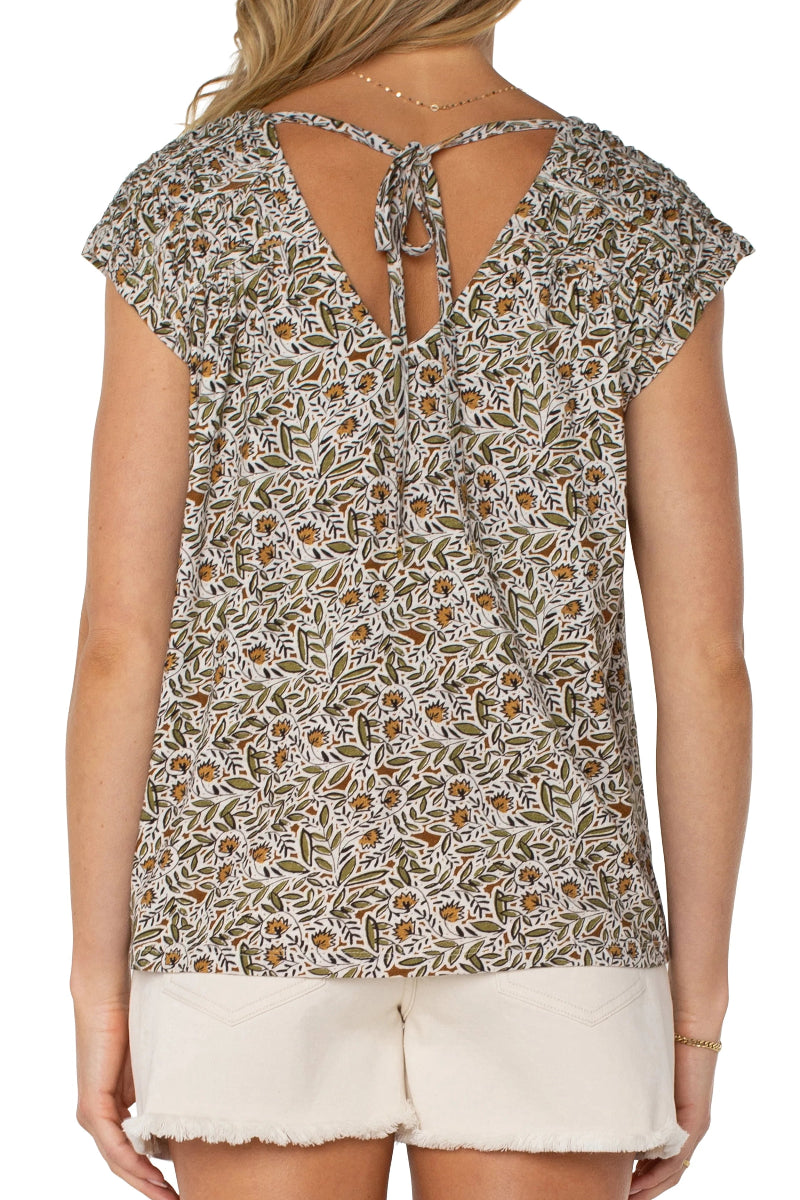 Liverpool Tie Back Floral Top at ooh la la! in Grapevine TX 76051