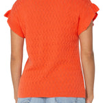 Liverpool Flutter Sleeve Sweater in clementine at ooh la la! in Grapevine TX 76051