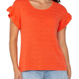 Liverpool Flutter Sleeve Sweater in clementine at ooh la la! in Grapevine TX 76051