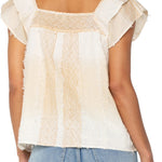 Liverpool Flutter Sleeve Tea Stained Blouse at ooh la la! in Grapevine TX 76051