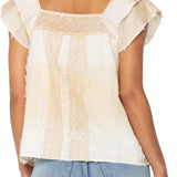 Liverpool Flutter Sleeve Tea Stained Blouse at ooh la la! in Grapevine TX 76051