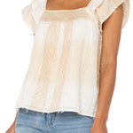 Liverpool Flutter Sleeve Tea Stained Blouse at ooh la la! in Grapevine TX 76051