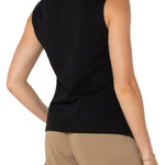 Liverpool Sleeveless V Neck Knit Top in black at ooh la la! in Grapevine TX 76051