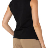 Liverpool Sleeveless V Neck Knit Top in black at ooh la la! in Grapevine TX 76051