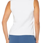 Liverpool Sleeveless V Neck Knit Top in white at ooh la la! in Grapevine TX 76051